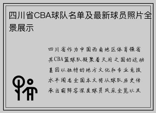 四川省CBA球队名单及最新球员照片全景展示